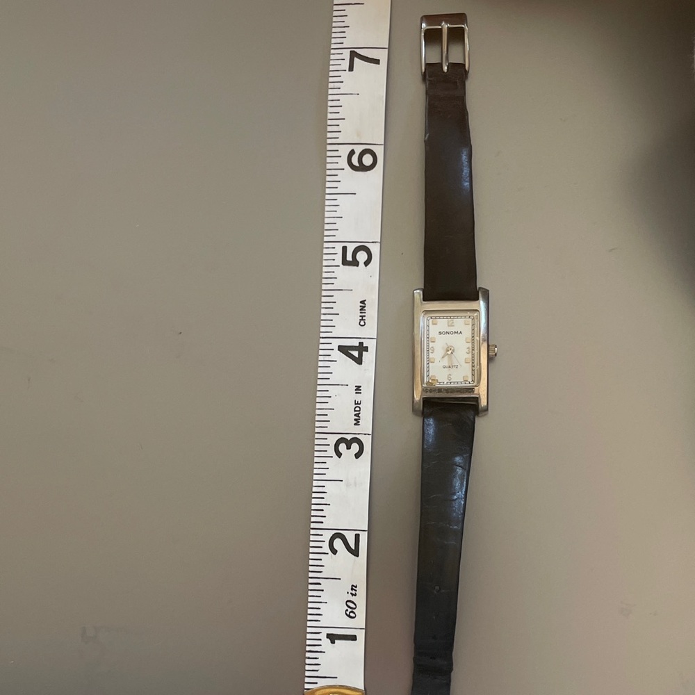 Sonoma Women's Watch with Dark Brown Leather Strap